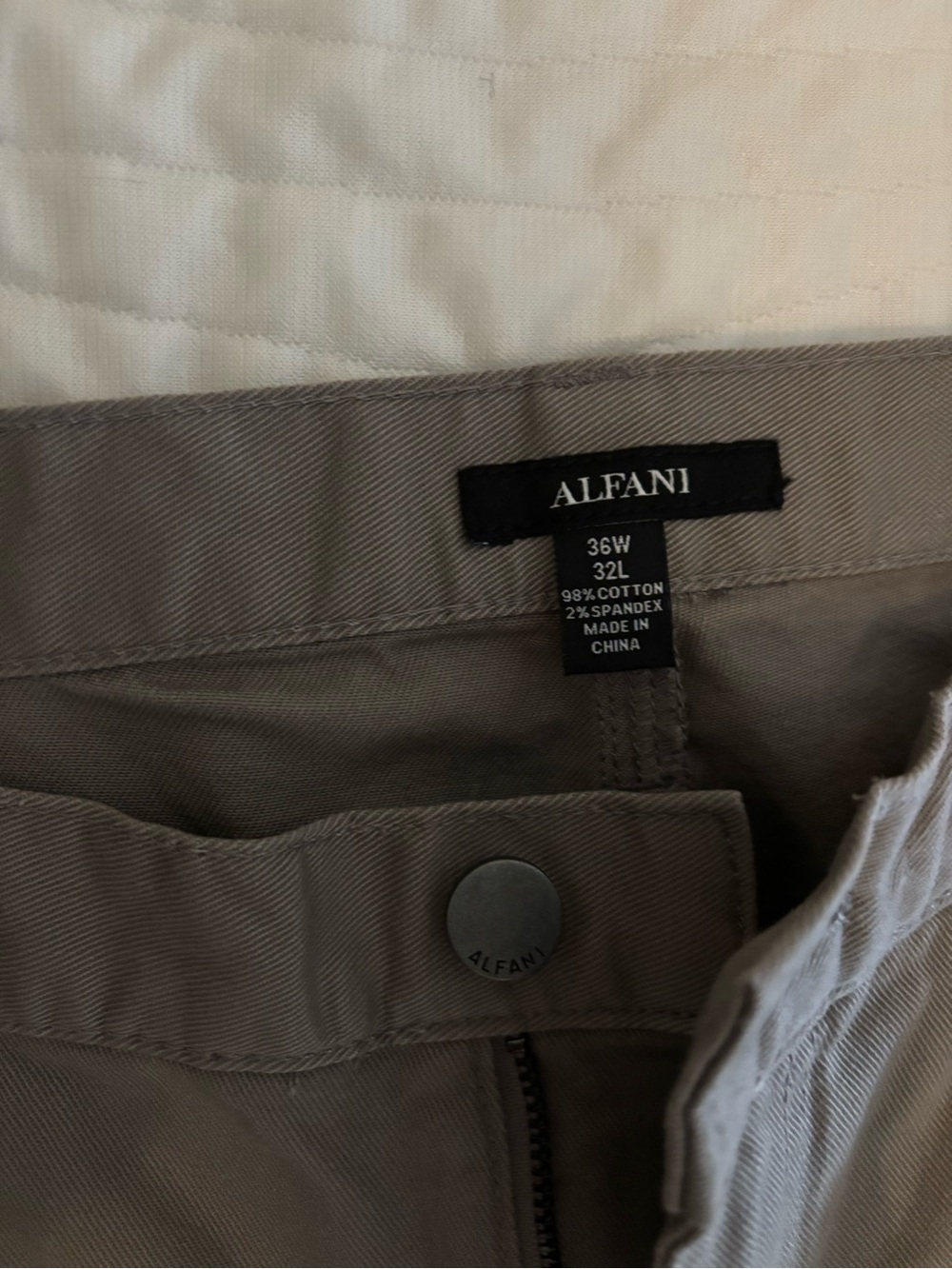 Alfani Men's Tan Chinos - Straight Fit Cotton Blend